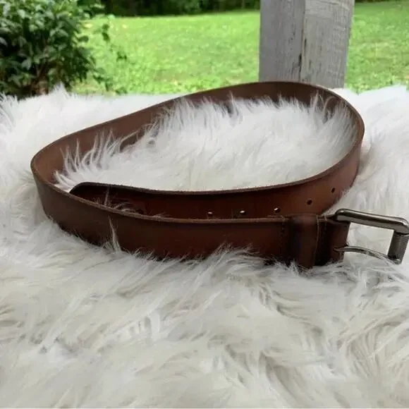 Superdry Men’s Brown Leather Belt Size Medium - Picture 1 of 8